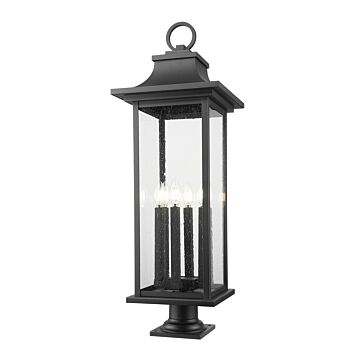 Tiberius  Outdoor Pier Mount in Black by Z-Lite
