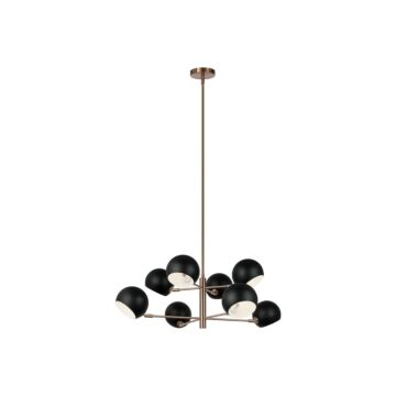 Orb  Chandelier in Matte Black by Matteo Lighting