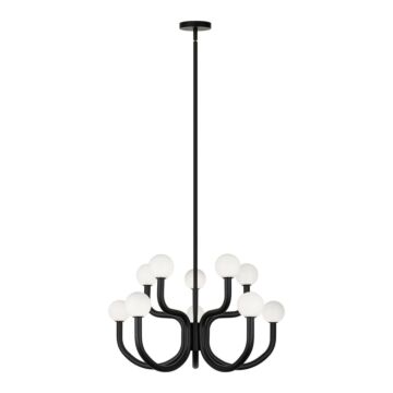 Joelle  Chandelier in Matte Black by Matteo Lighting