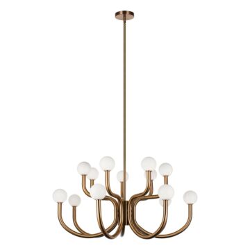 Joelle  Chandelier in Aged Gold Brass by Matteo Lighting