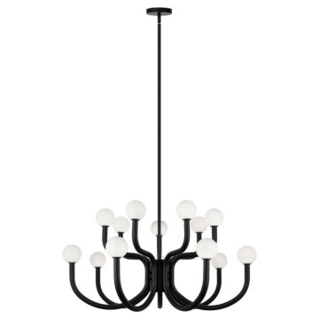 Joelle  Chandelier in Matte Black by Matteo Lighting