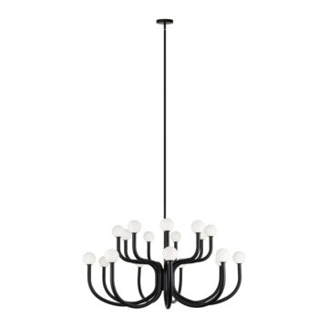 Joelle  Chandelier in Matte Black by Matteo Lighting
