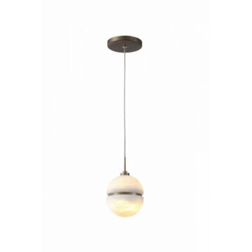 Sedona  Pendant in Alabaster   Aged Brass by Avenue Lighting