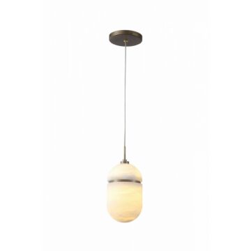 Sedona  Pendant in Alabaster   Aged Brass by Avenue Lighting