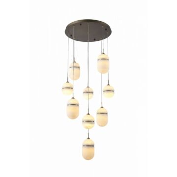 Sedona  Pendant in Alabaster   Aged Brass by Avenue Lighting
