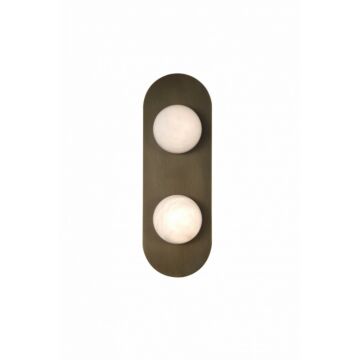 Sedona LED Wall Sconce in Alabaster   Aged Brass by Avenue Lighting