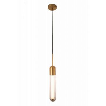 Nautilus LED Pendant in Aged Brass by Avenue Lighting