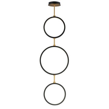 Hoopla LED Pendant in Black   Gold by ET2 Lighting