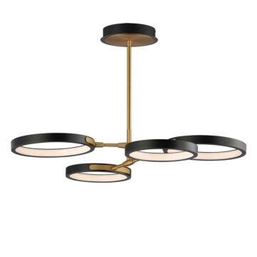 Hoopla LED Pendant in Black   Gold by ET2 Lighting