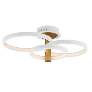 Hoopla LED Semi Flush Mount in White Gold by ET2 Lighting