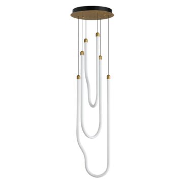 Soleil LED Pendant in Natural Aged Brass by ET2