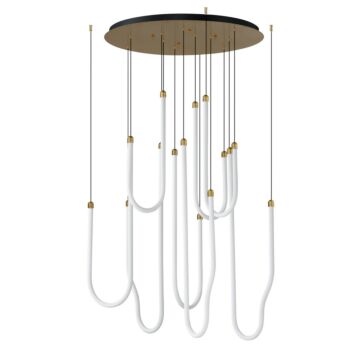 Soleil LED Pendant in Natural Aged Brass by ET2