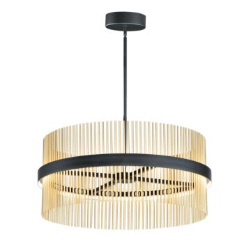 Chimes 5CCT LED Pendant in Black   Satin Brass by ET2 Lighting