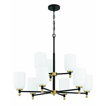 Council  Chandelier in Flat Black Satin Brass by Craftmade