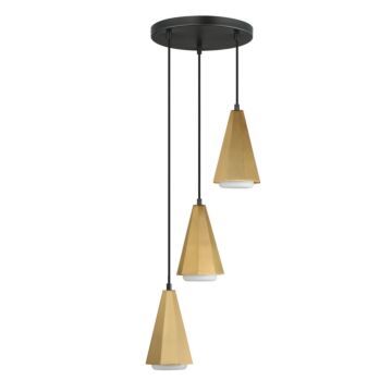 Rizzo  Pendant in Black   Antique Brass by Maxim