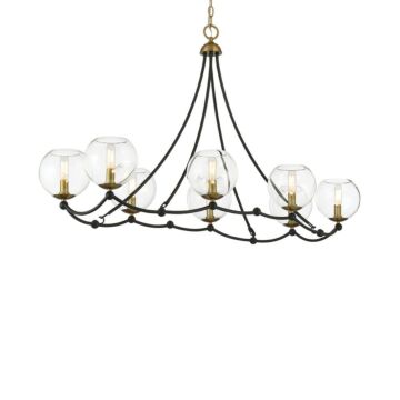 Kearney Park  Island Pendant in Coal And Soft Brass by Minka Lavery