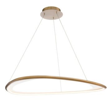 Oyster LED Pendant in Aged Brass by W.A.C. Lighting