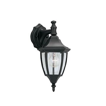 Builder Cast Aluminum 1-Light Wall Lantern in Black