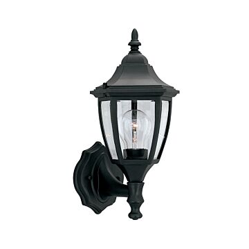 Builder Cast Aluminum 1-Light Wall Lantern in Black