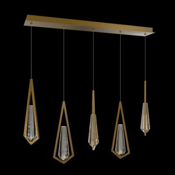 Devotion LED Pendant in Aged Brass by Schonbek