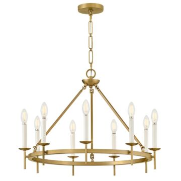 Copley LED Chandelier in Lacquered Brass by Hinkley