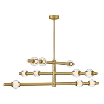 Saxon LED Chandelier in Lacquered Brass by Hinkley