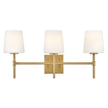 Saunders LED Bathroom Vanity Light in Lacquered Brass by Hinkley
