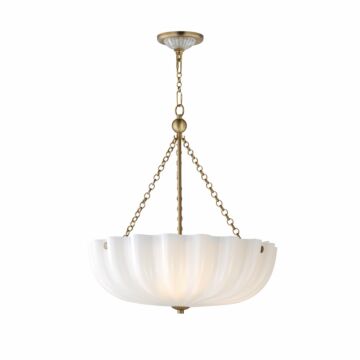 Bundt  Pendant   Semi-Flush Mount in White Natural Aged Brass by Maxim
