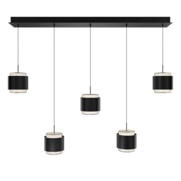 Banded LED Chandelier in Black by W.A.C. Lighting