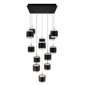 Banded LED Chandelier in Black by W.A.C. Lighting