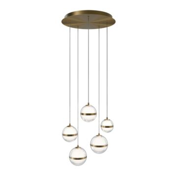 Cyllindra LED Chandelier in Aged Brass by W.A.C. Lighting