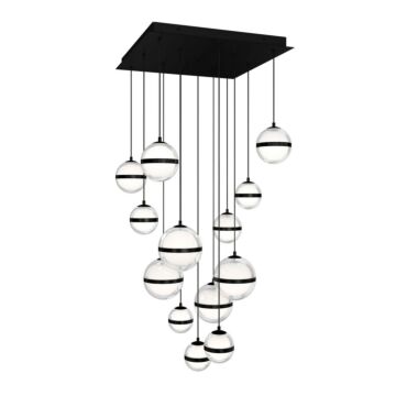 Cyllindra LED Chandelier in Black Chrome by W.A.C. Lighting