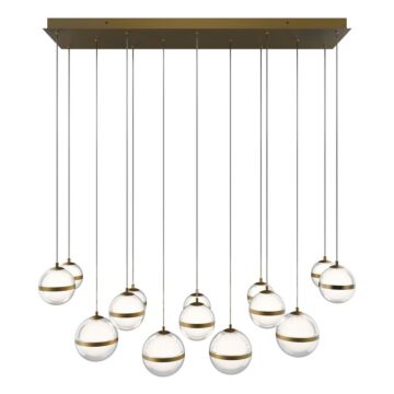 Cyllindra LED Chandelier in Aged Brass by W.A.C. Lighting