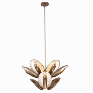 SPAT LED Pendant in Pearlized Antique Brass by Kalco