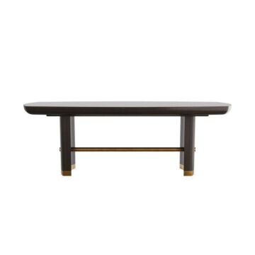 Pembroke Dining Table in Ebony Oak Veneer Vintage Brass by Arteriors