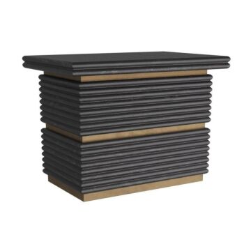 Tobar Side Table in Ebony Oak Antique Brass by Arteriors