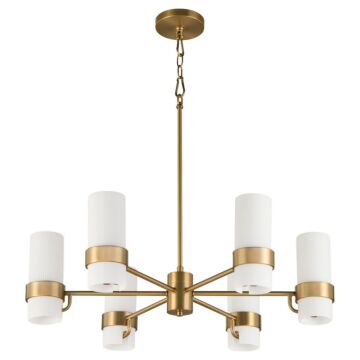 Sojourn  Chandelier in Brushed Brass by Quorum