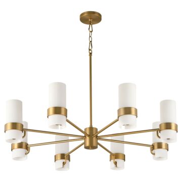 Sojourn  Chandelier in Brushed Brass by Quorum
