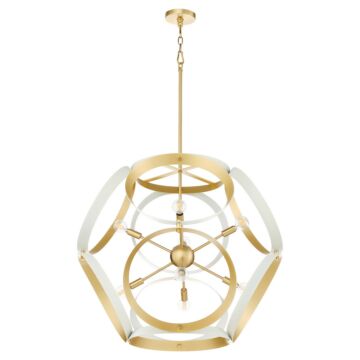 Domain  Pendant in Studio White  Aged Brass by Quorum