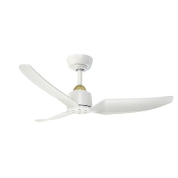 Hugo 42" Ceiling Fan in Brushed Gold Matte White by Kuzco