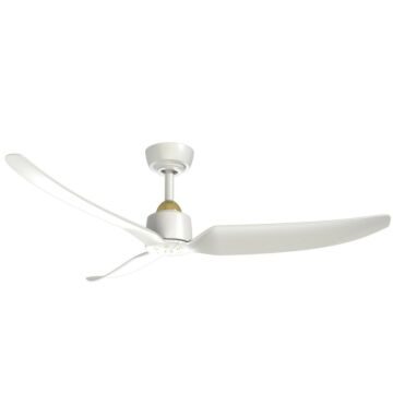 Hugo 52" Ceiling Fan in Brushed Gold Matte White by Kuzco