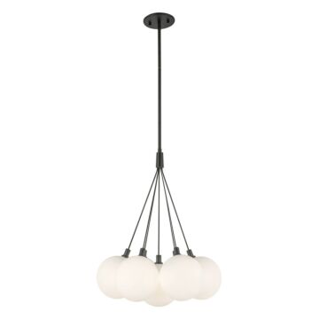 Bolla LED Chandelier in Black Opal Glass by Kuzco Lighting