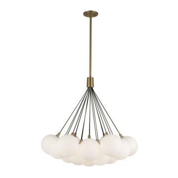 Bolla LED Chandelier in Brushed Gold Opal Glass by Kuzco Lighting