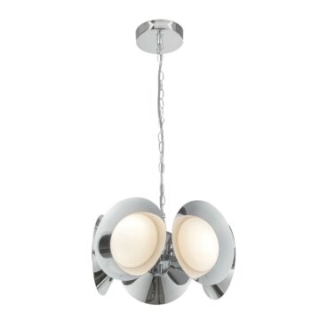 Cleo LED Chandelier in Chrome Opal Glass by Kuzco