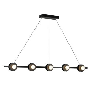 Elixir LED Linear Pendant in Black by Kuzco