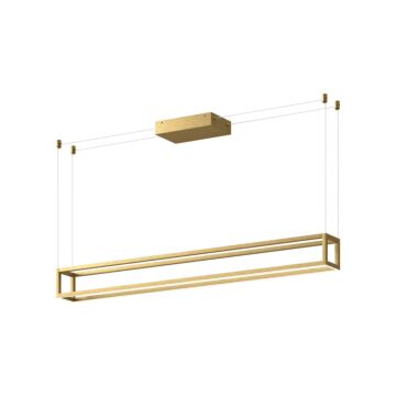 Plaza LED Linear Pendant in Brushed Gold by Kuzco Lighting