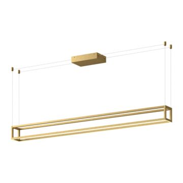 Plaza LED Linear Pendant in Brushed Gold by Kuzco Lighting