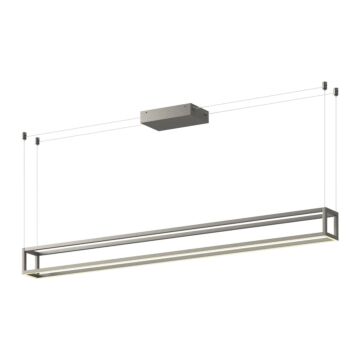 Plaza LED Linear Pendant in Brushed Nickel by Kuzco Lighting