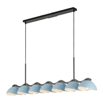 Atlas  Linear Pendant in Black Cerulean by Kuzco Lighting