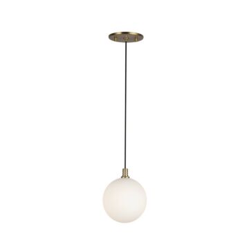 Bolla LED Pendant in Brushed Gold Opal Glass by Kuzco Lighting